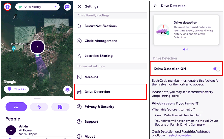 Enable Drive Detction Life360