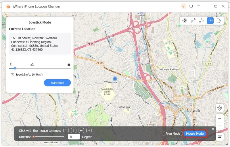 iWhere Joystick Mode 4 | Guide of iWhere iPhone Loaction Changer