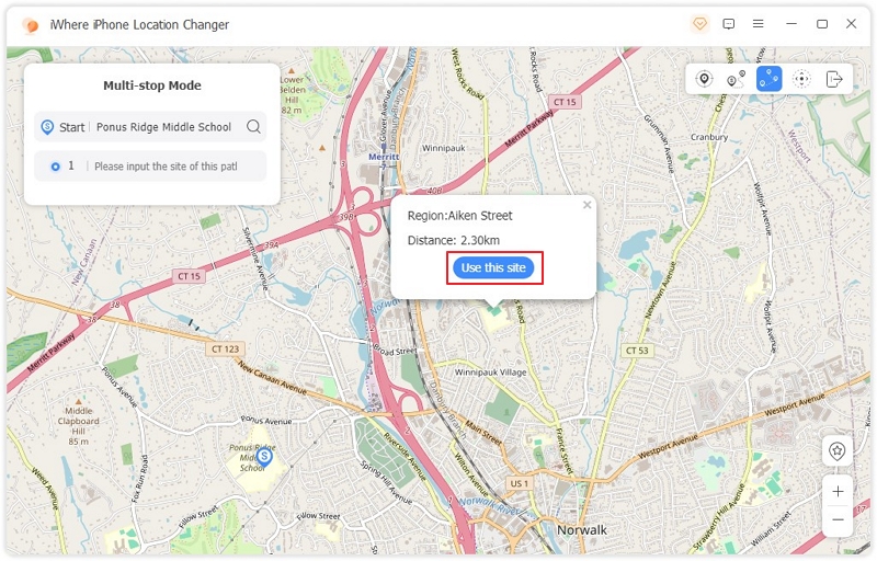 iWhere Multi stop Mode 3 | Guide of iWhere iPhone Loaction Changer