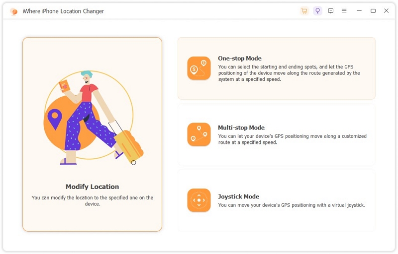 iWhere One stop Mode 1 | Guide of iWhere iPhone Loaction Changer