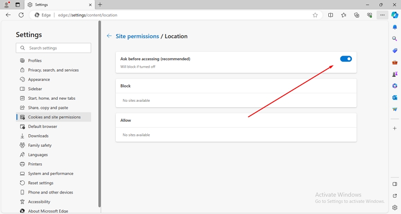 customize your location settings | enable location permission in your browser