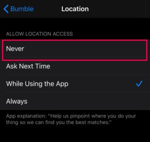 Switch Off Location Permission 2 | Turn Off Location on Bumble