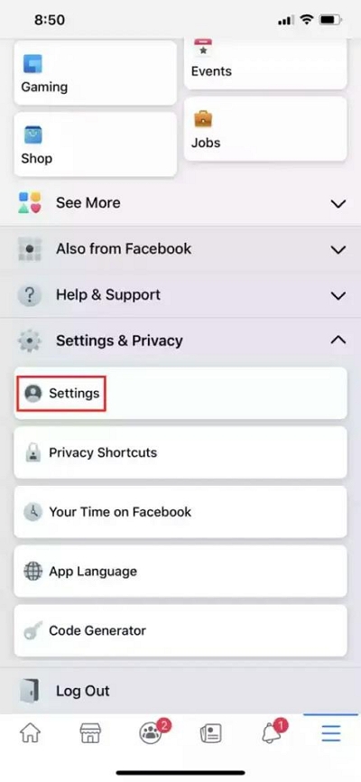 Settings | View Facebook Location History