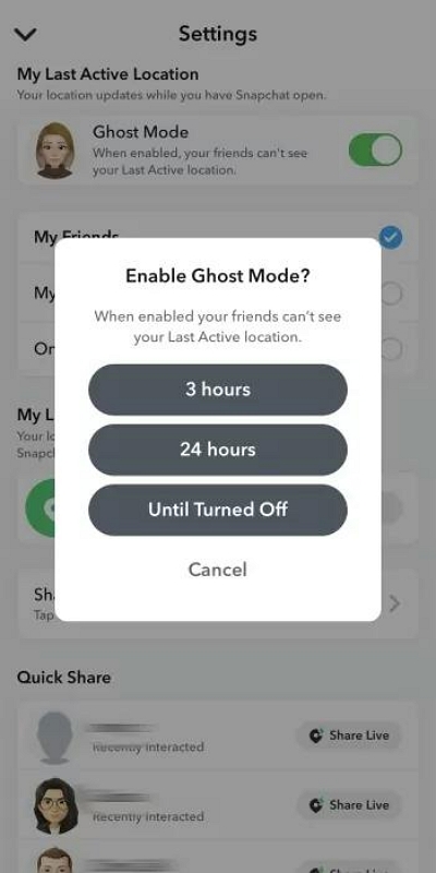 啟動幽靈模式 |你能在 Snapchat 上偽造即時位置嗎