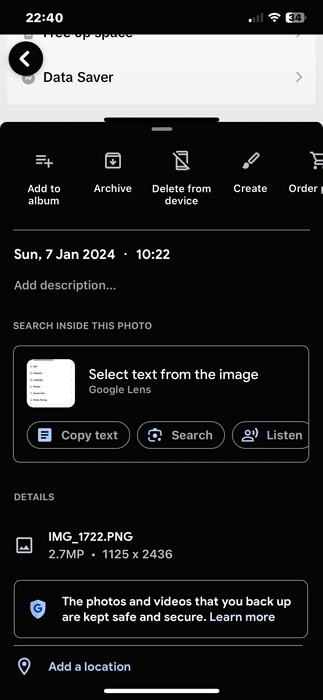 choose Add a Location Google Photos | Add Location to Photos on iPhone