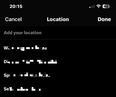 type your current location | add location on twitter profil