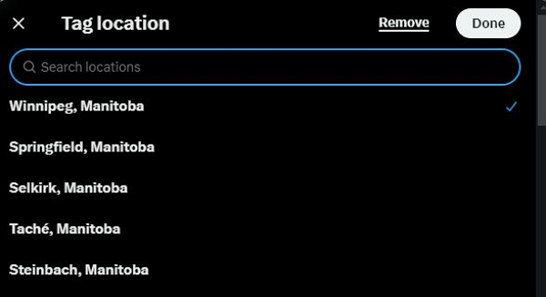 allow twitter to access | add location on twitter profil