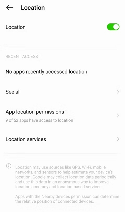adjust your location privacy | manage location settings android