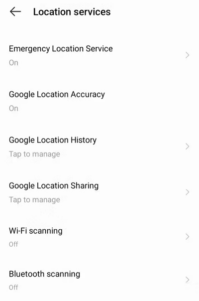 select google location accuracy | manage location settings android