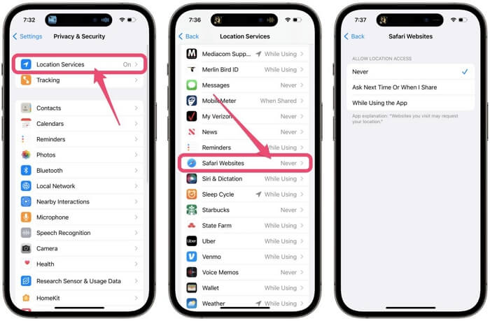 enable Safari location services | why is my safari location wrong on my iphone
