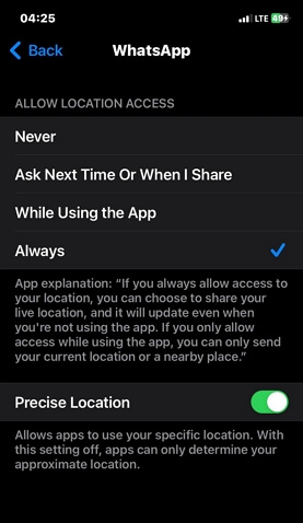 choose Never for Bumble location access | Change App Store Location