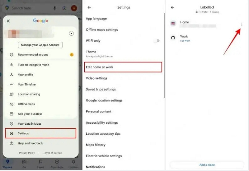 在 Android 上的 Google 地圖上更改工作地點 |在Google地圖上更改家庭位置