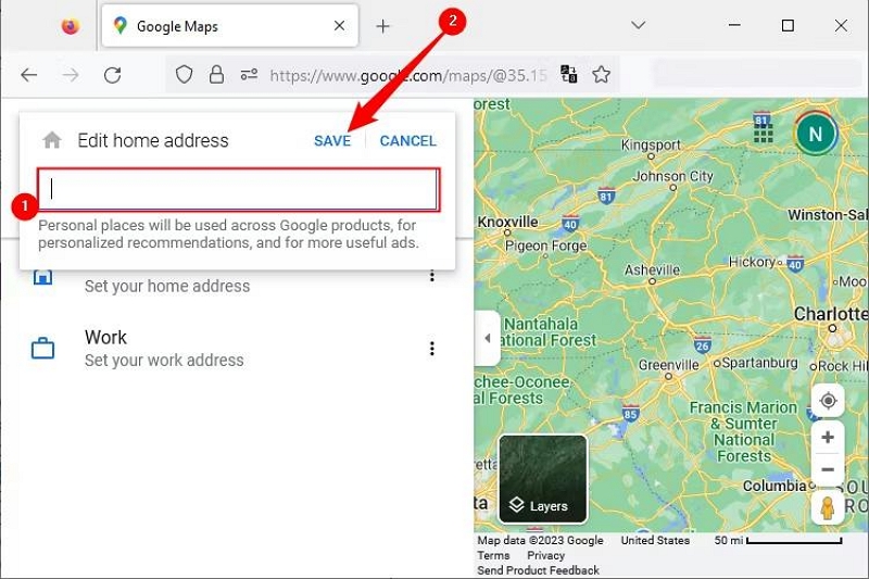 輸入您的新地址 |在Google地圖上更改家庭位置