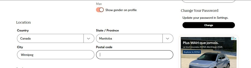 under your profile | change location plenty of fish