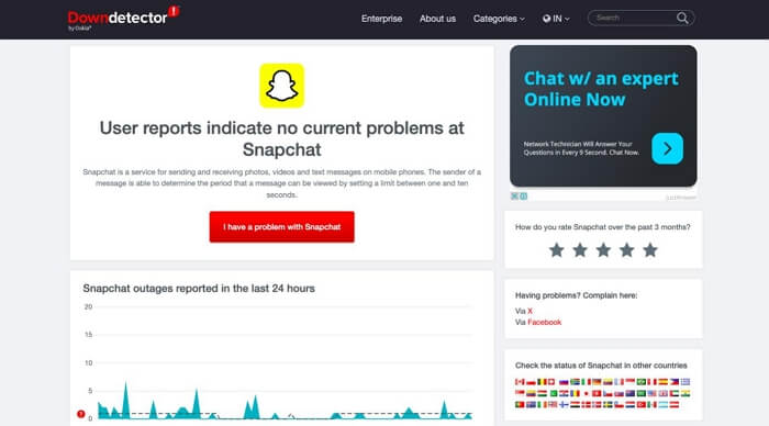 檢查下探測器 | iPhone 上的 Snapchat 位置不起作用