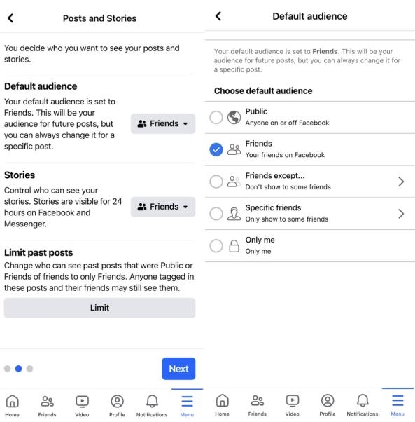 Choose the audience | turn off facebook location