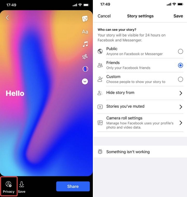 Posting a post | turn off facebook location