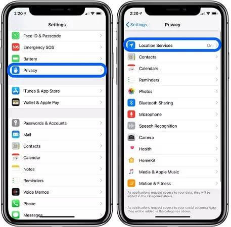 choose Location Services | iPhone Location Services Not Working