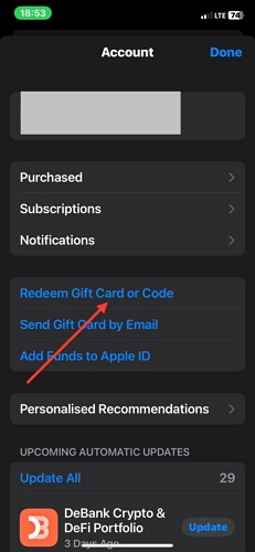 Geschenkkarte oder Code einlösen | App Store-Standort ohne Kreditkarte ändern