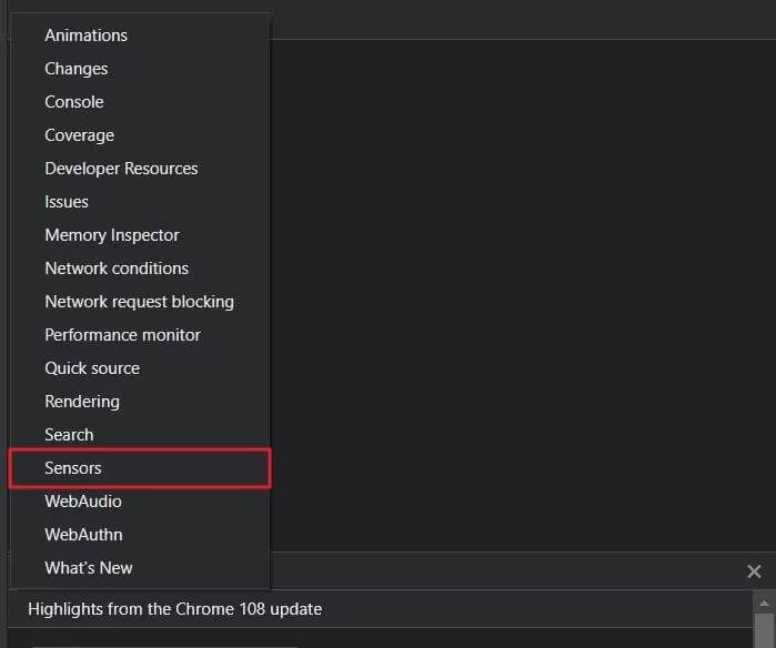 choose Sensors | Fake Google Chrome Location