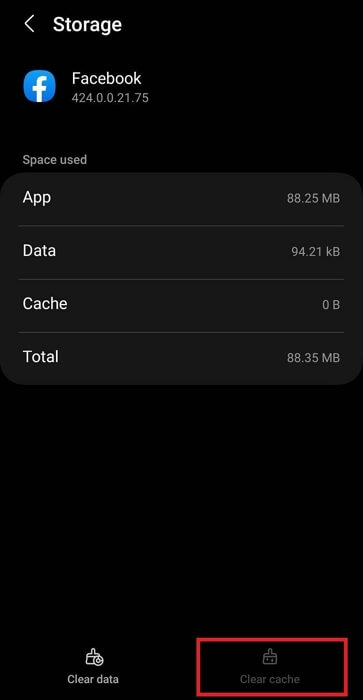 點擊清除快取 | Facebook Marketplace 銷售地點錯誤