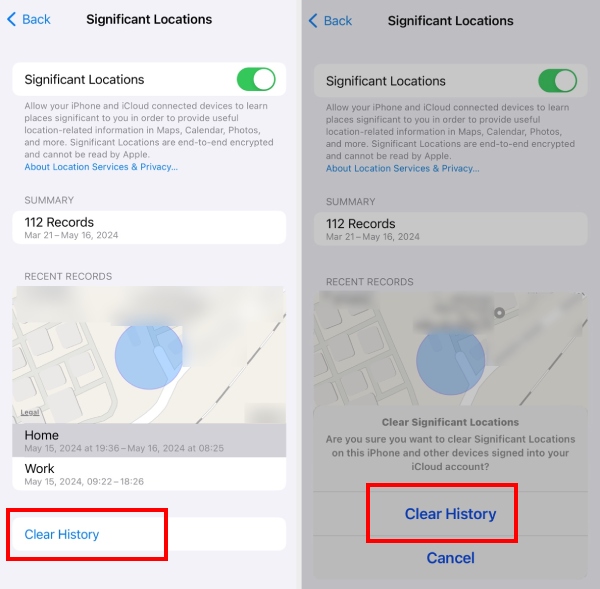 clear history | how to find significant locations on iphone​
