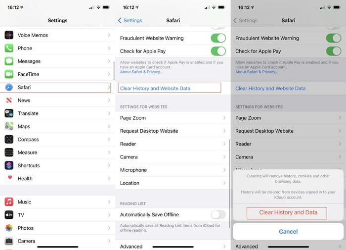 clear Safari history | why is my safari location wrong on my iphone