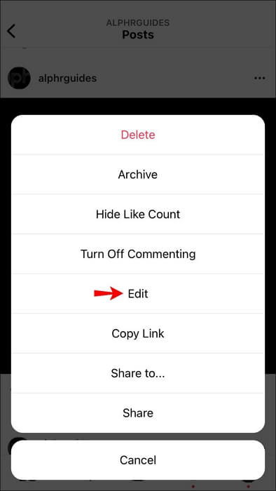 tap View Account | Change Location on Instagram