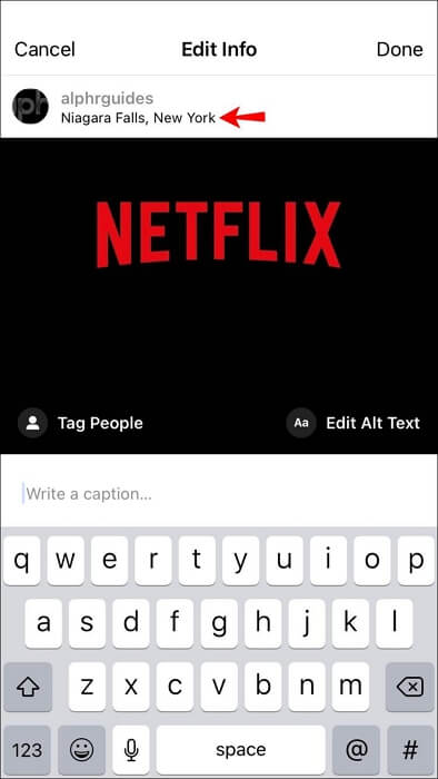 tap View Account | Change Location on Instagram