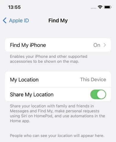 啟用共享我的位置 |如何在尋找我的 iPhone 時暫停定位