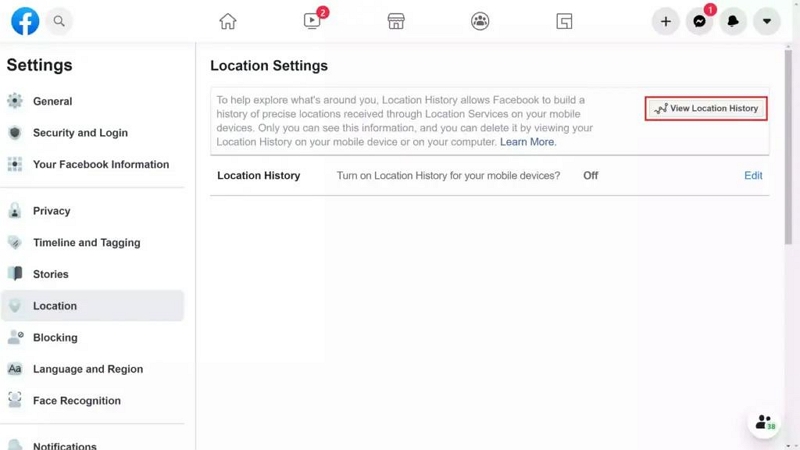ウェブサイト 3 から Facebook のロケーション履歴を無効にする | Facebook のロケーション履歴を表示する