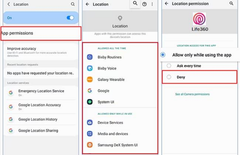 App Permissions | does life360 tell you when someone checks location