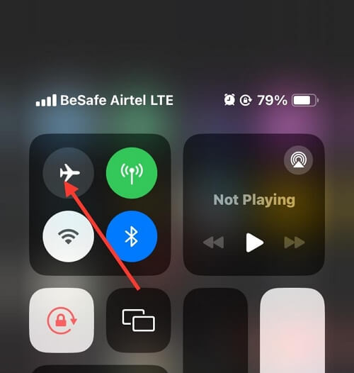 enable Airplane mode in control center | Freeze Location on iMessage