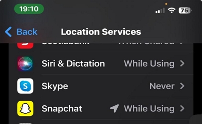 location services | when does your snapchat update location