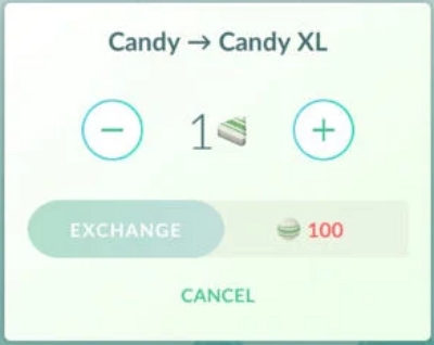 Exchanging Regular Pokemon Candy | xl candy