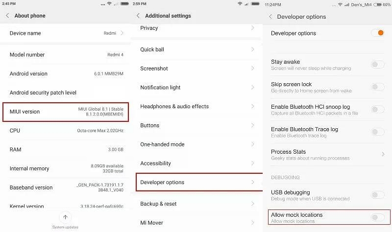 Allow mock locations | fake location on telegram