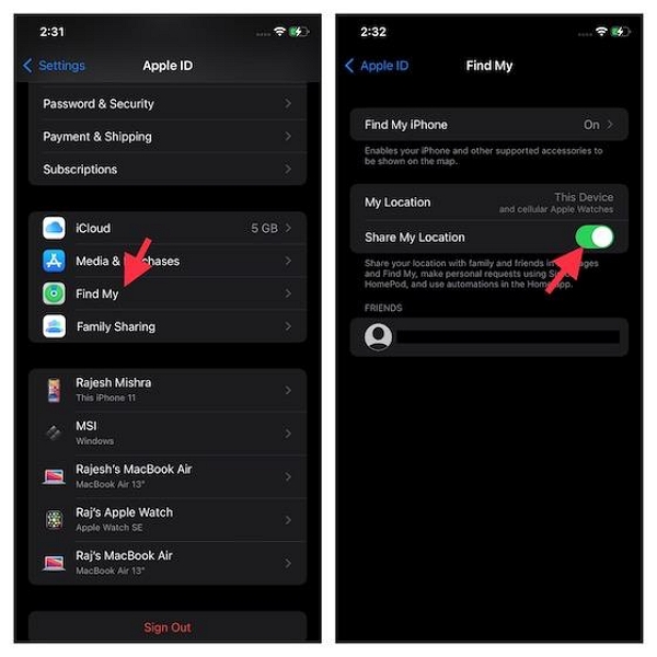 分享我的位置 | iPhone 無法在線上分享位置