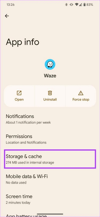 清除快取 |修復 Waze GPS 無法運作的問題