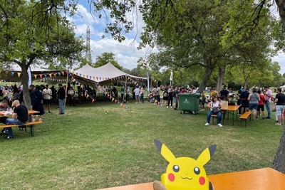 green space | shiny balloon pikachu