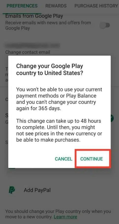 enter the details | Change Location in Google Account