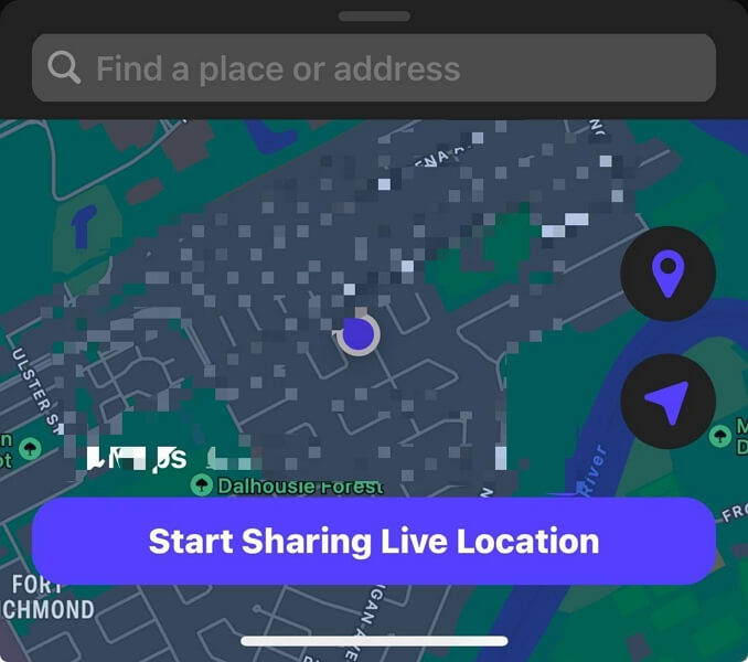 tap Check in Messenger | Drop Pin Location iPhone