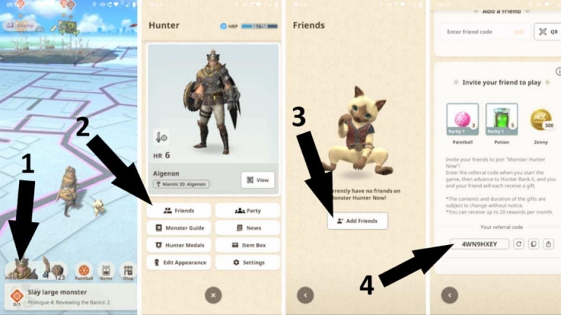 exclusive rewards | monster hunter now referral codes
