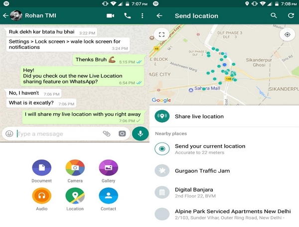 Anhangssymbol | So fälschen Sie die Standortfreigabe bei WhatsApp