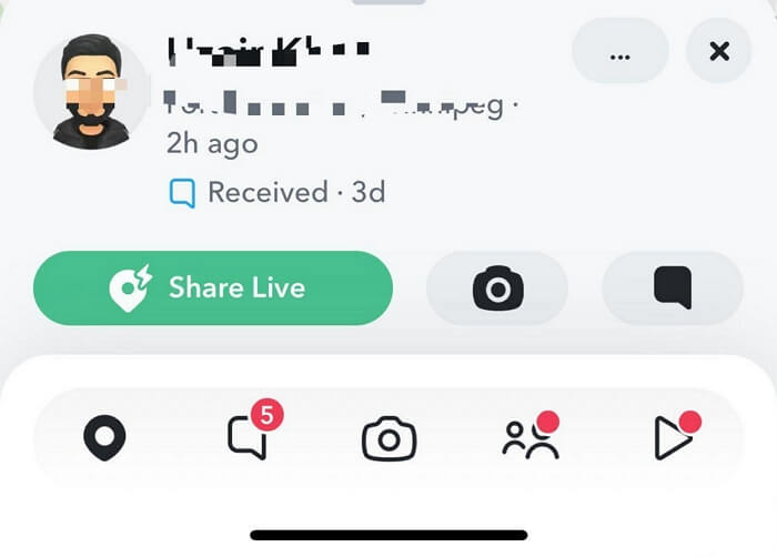 choose three-dot icon | Stop Sharing Location on Snapchat