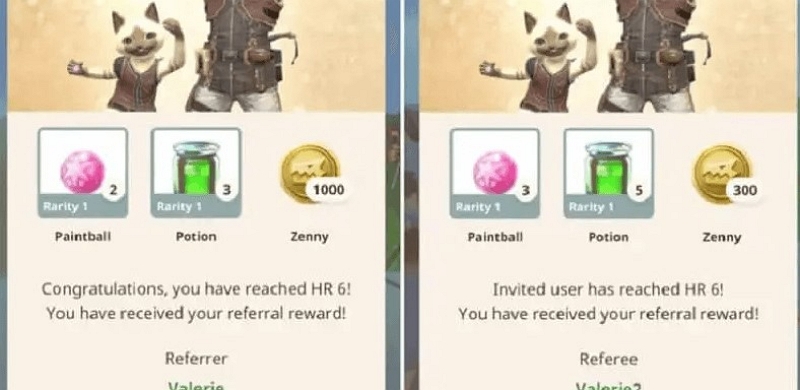 using the referral code | monster hunter now referral codes