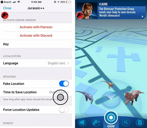 JWAlive | fake gps on jurassic world alive