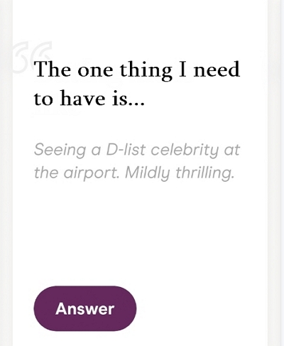 one thing | hinge prompts