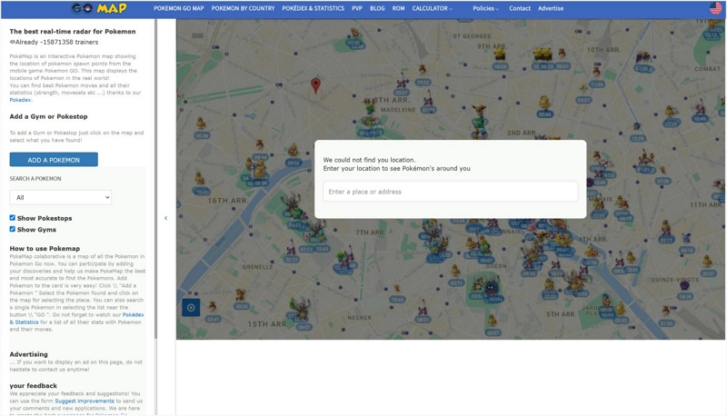 pokémap | pokemon go regional map