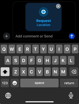 Klicken Sie auf Senden | Meinen Standort auf iMessage teilen