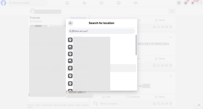 儲存新的 Facebook 位置 |在 Facebook 上新增位置
